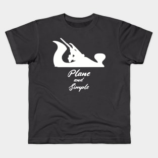 Plane and simple hand tools woodworker gift carpenter hand plane enthusiast Kids T-Shirt